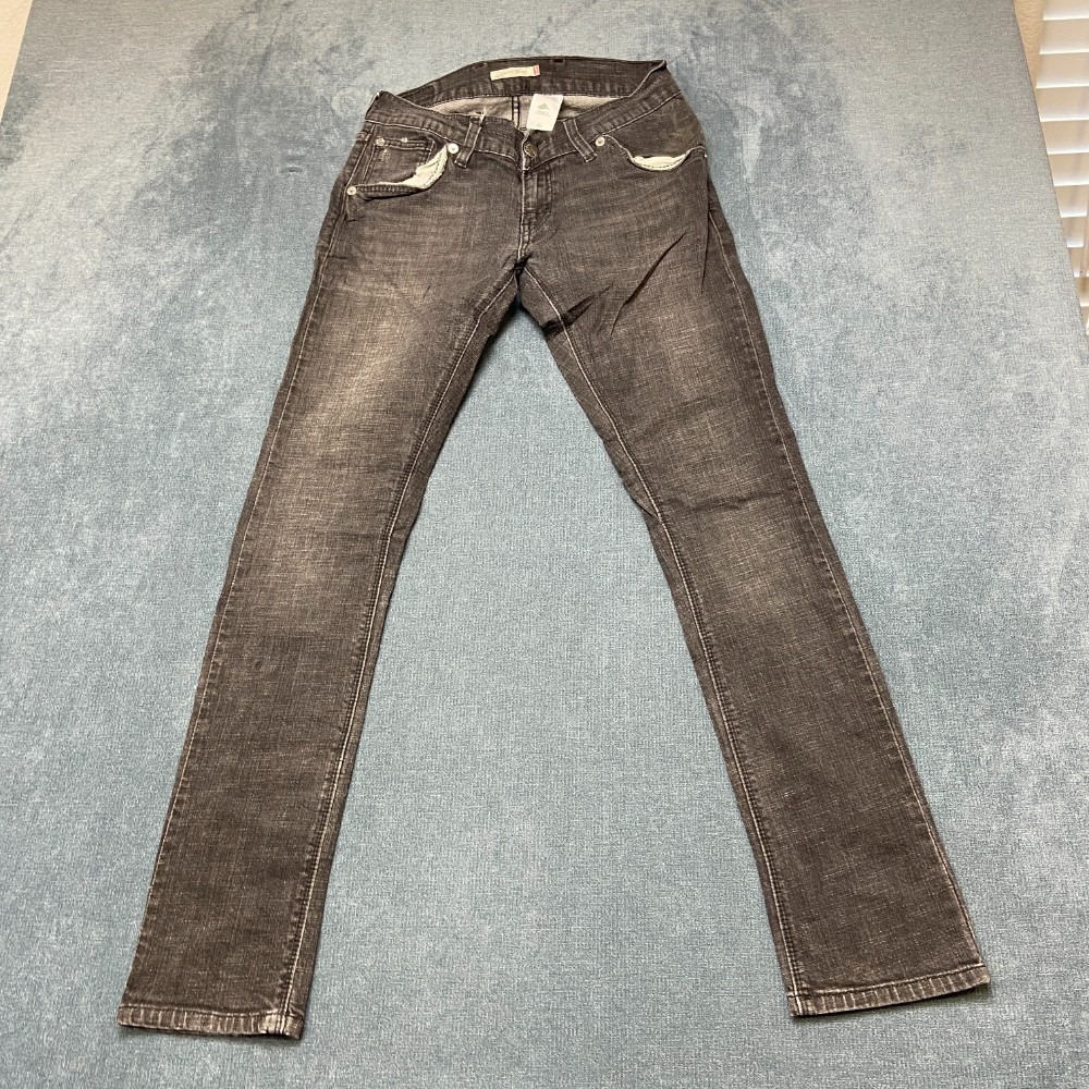 Vintage Levi's Straight Jeans Womens 9M Gray Cotton Stretch Low Rise 5 Pockets